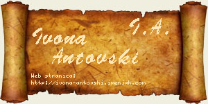Ivona Antovski vizit kartica